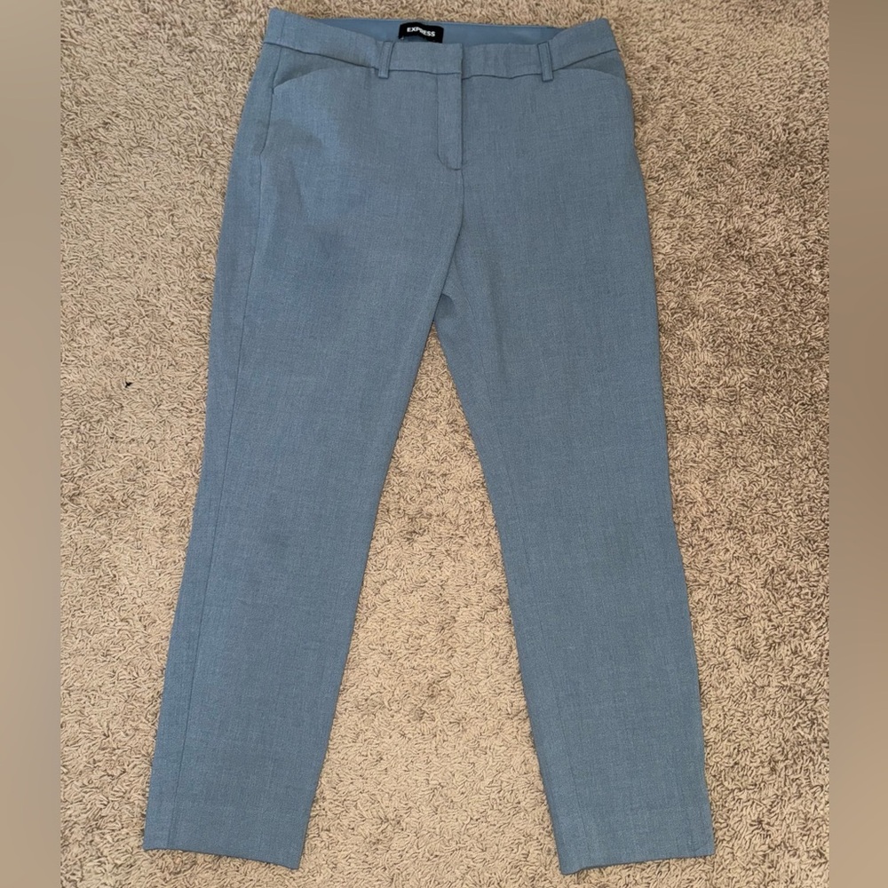 Express Light Blue Columnist ankle trousers (size 10s)